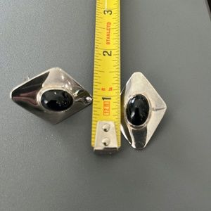 TAXCO Mexico Sterling Silver (925) & Onyx Earrings